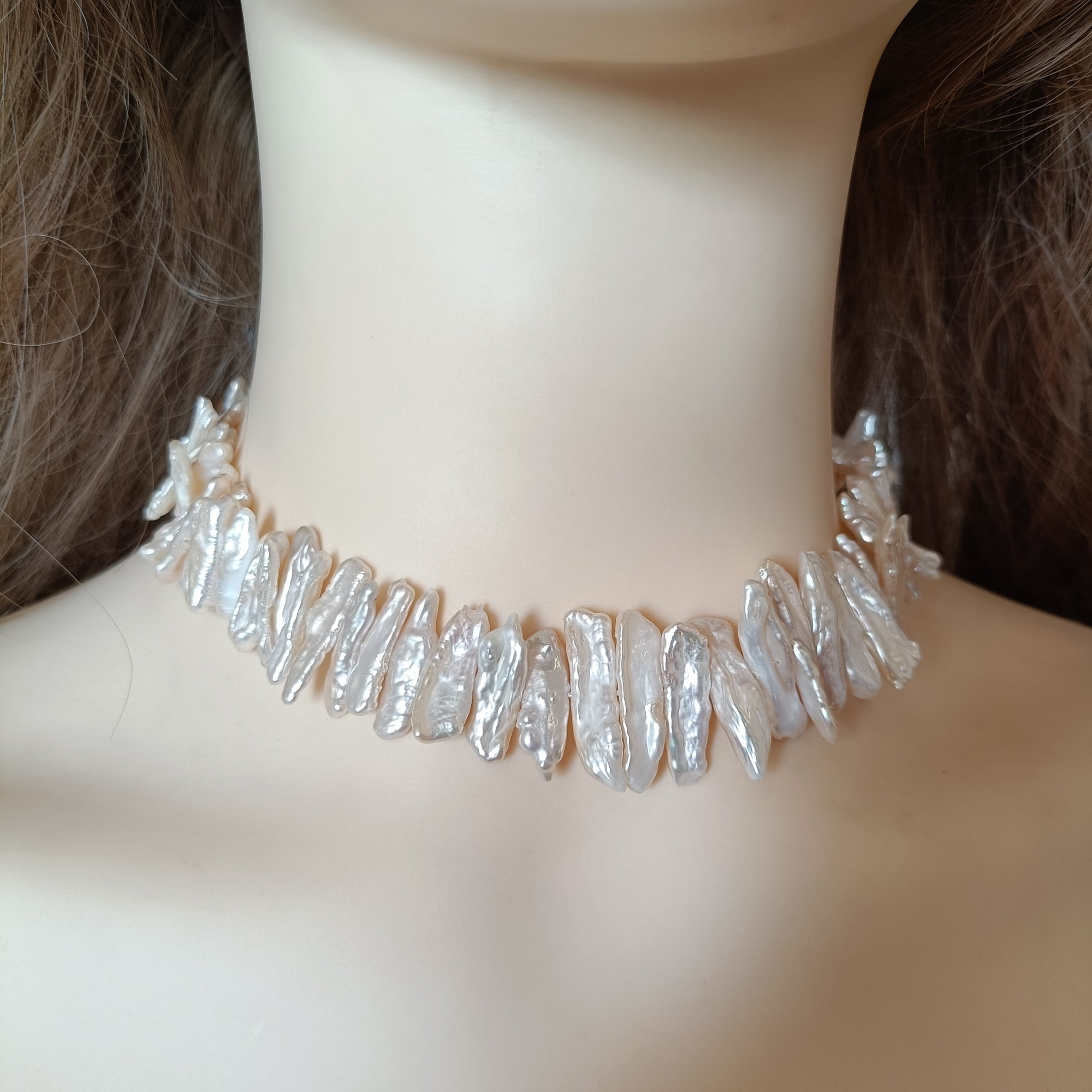 Biwa Baroque Pearl Necklace, Real Freshwater Pearls