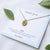 Customized oval tag necklace, engraved birth flower necklace