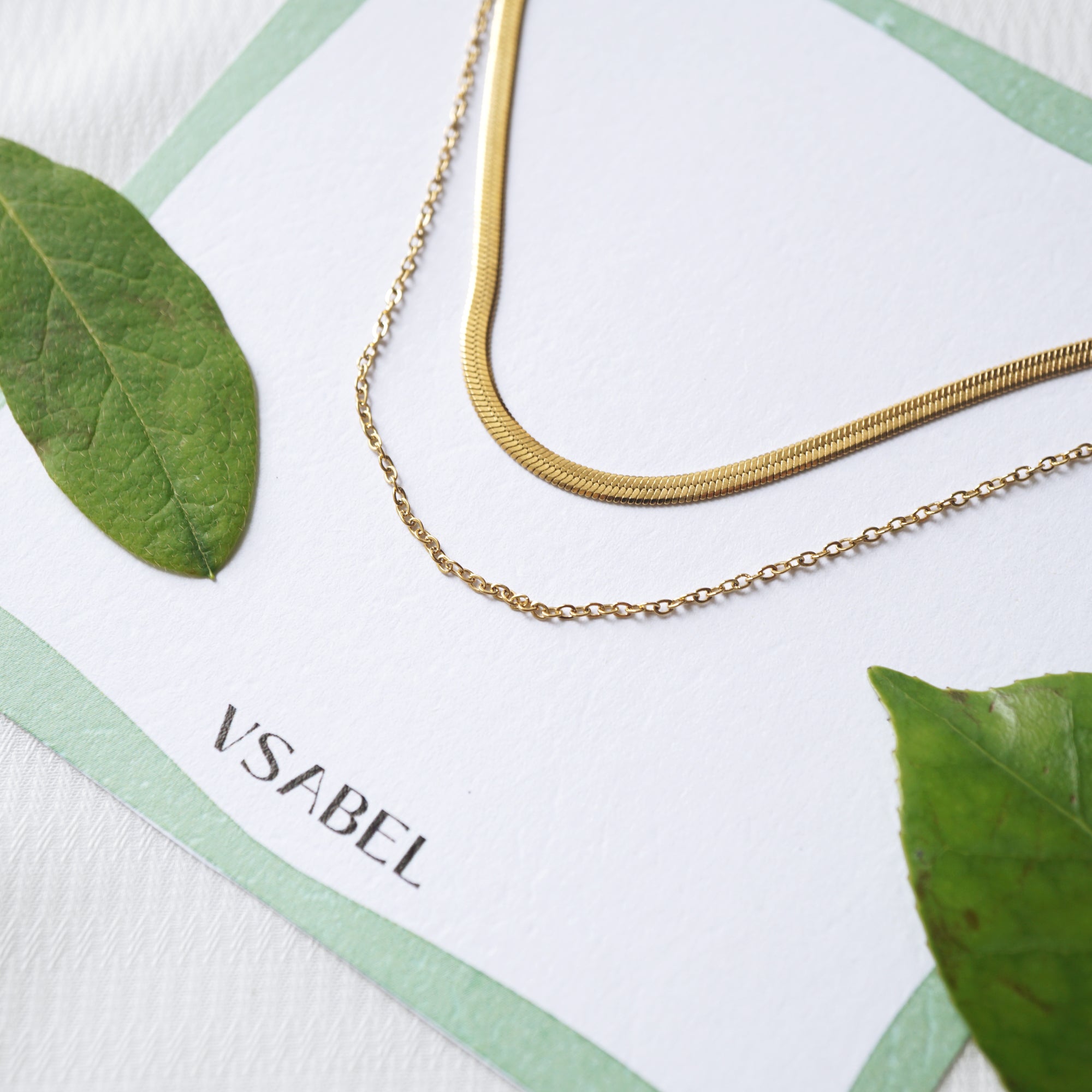 Double layers chain, set of two chains, minimalist necklace