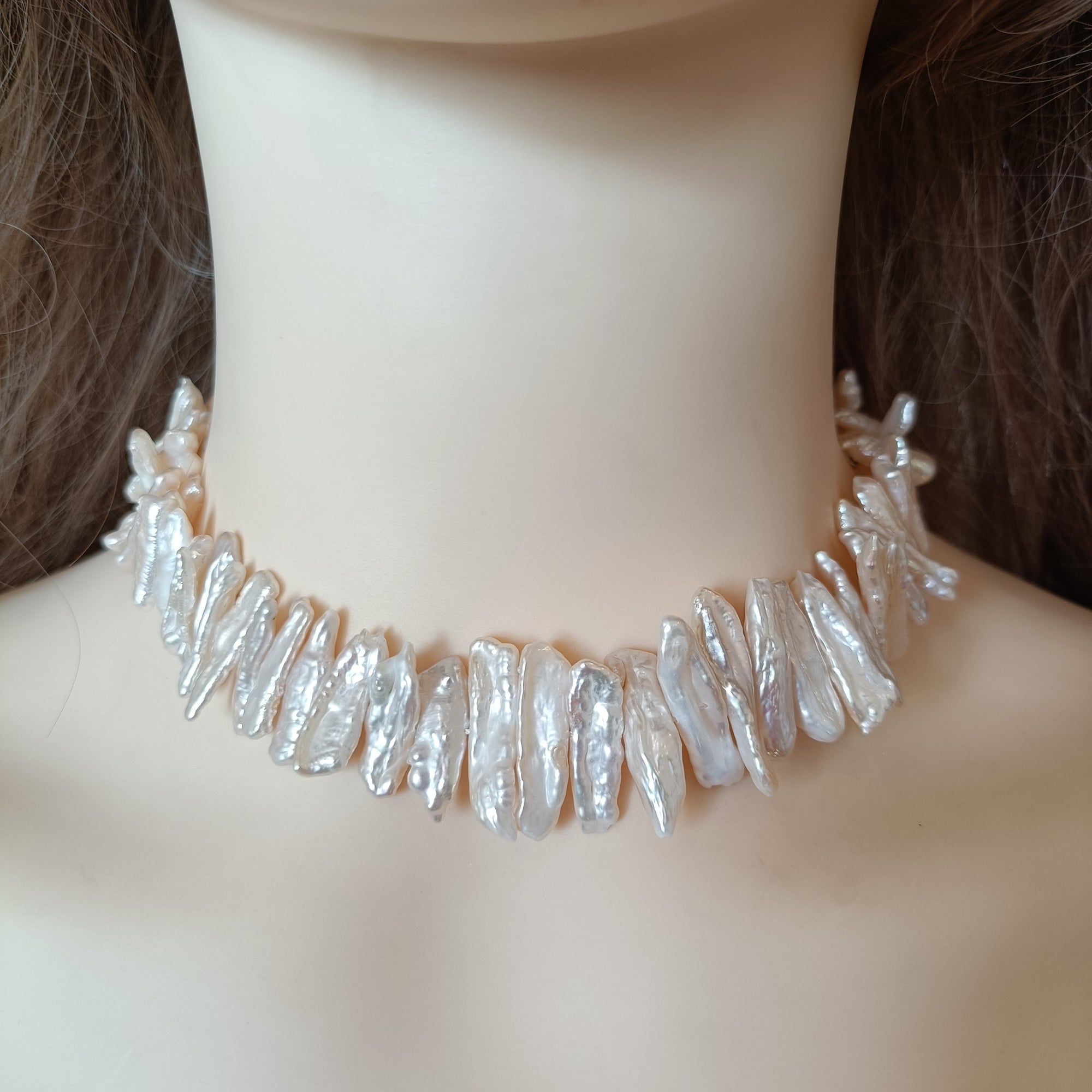Biwa Baroque Pearl Necklace, Real Freshwater Pearls