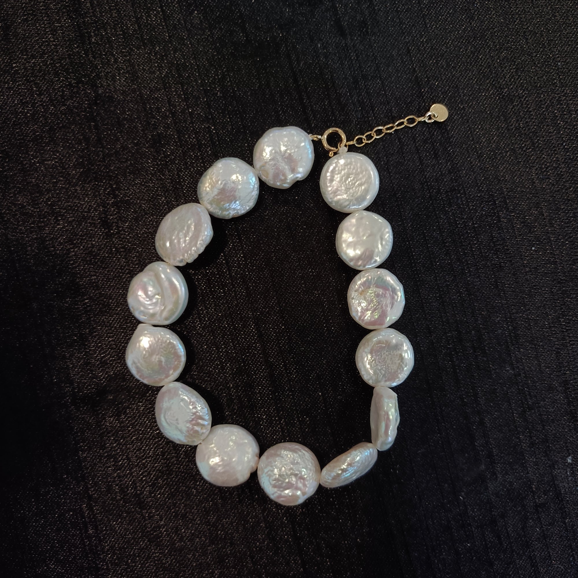 Coin Pearl Bracelet, Real Freshwater Pearls