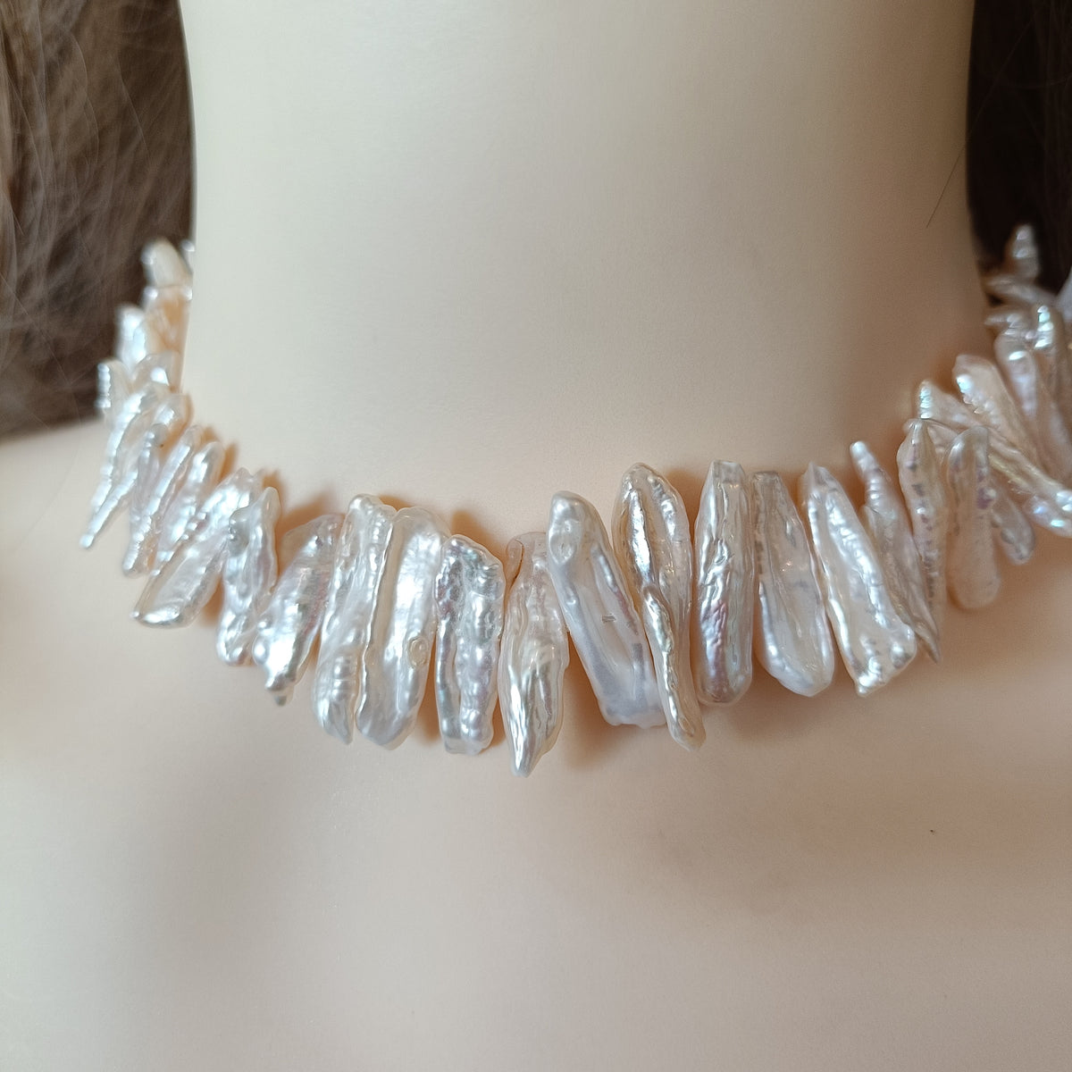 Biwa Baroque Pearl Necklace, Real Freshwater Pearls