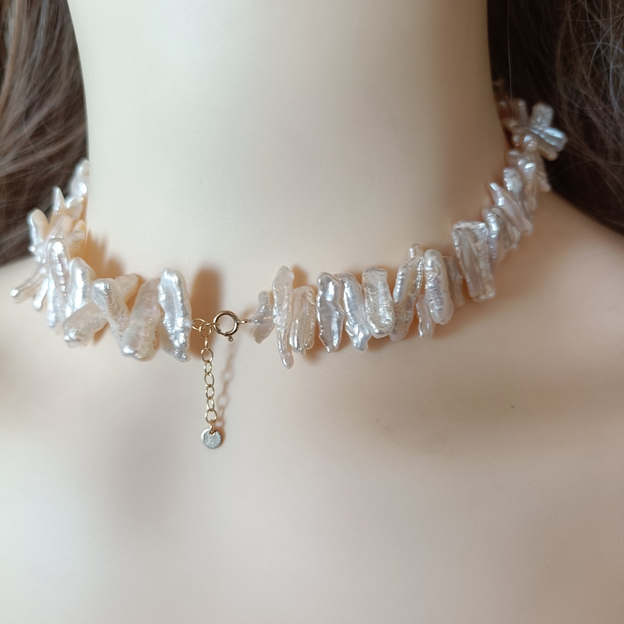 Biwa Baroque Pearl Necklace, Real Freshwater Pearls