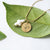 Customized cross pearl necklace, engraved birth flower necklace, freshwater pearl