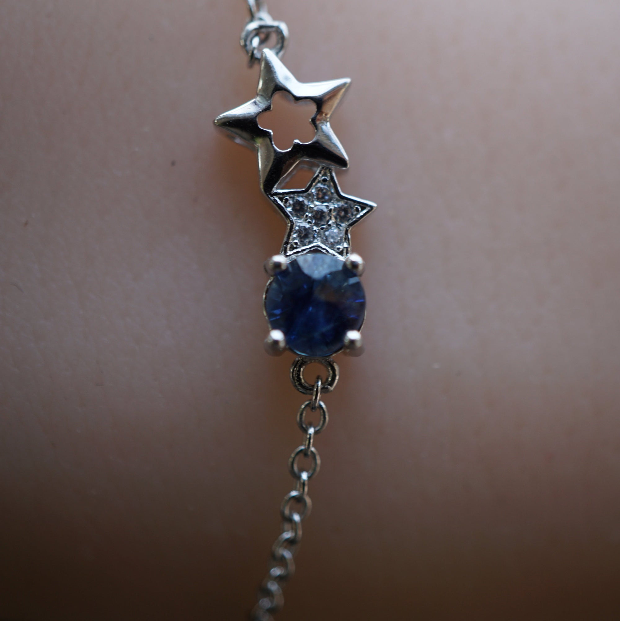 Star Sapphire Gemstone Bracelet in Sterling Silver