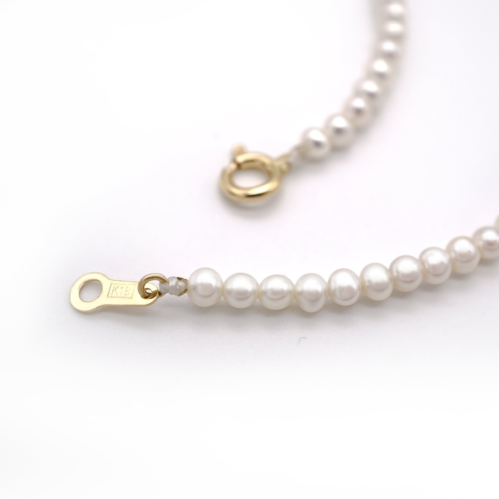 Dainty 18k Solid Gold Multi Pearl Necklace, Bridesmaid Gift, Bridesmaid Necklace Gift, Wedding Gift, Minimal Pearl Necklace, Gift For Her-Vsabel Jewellery
