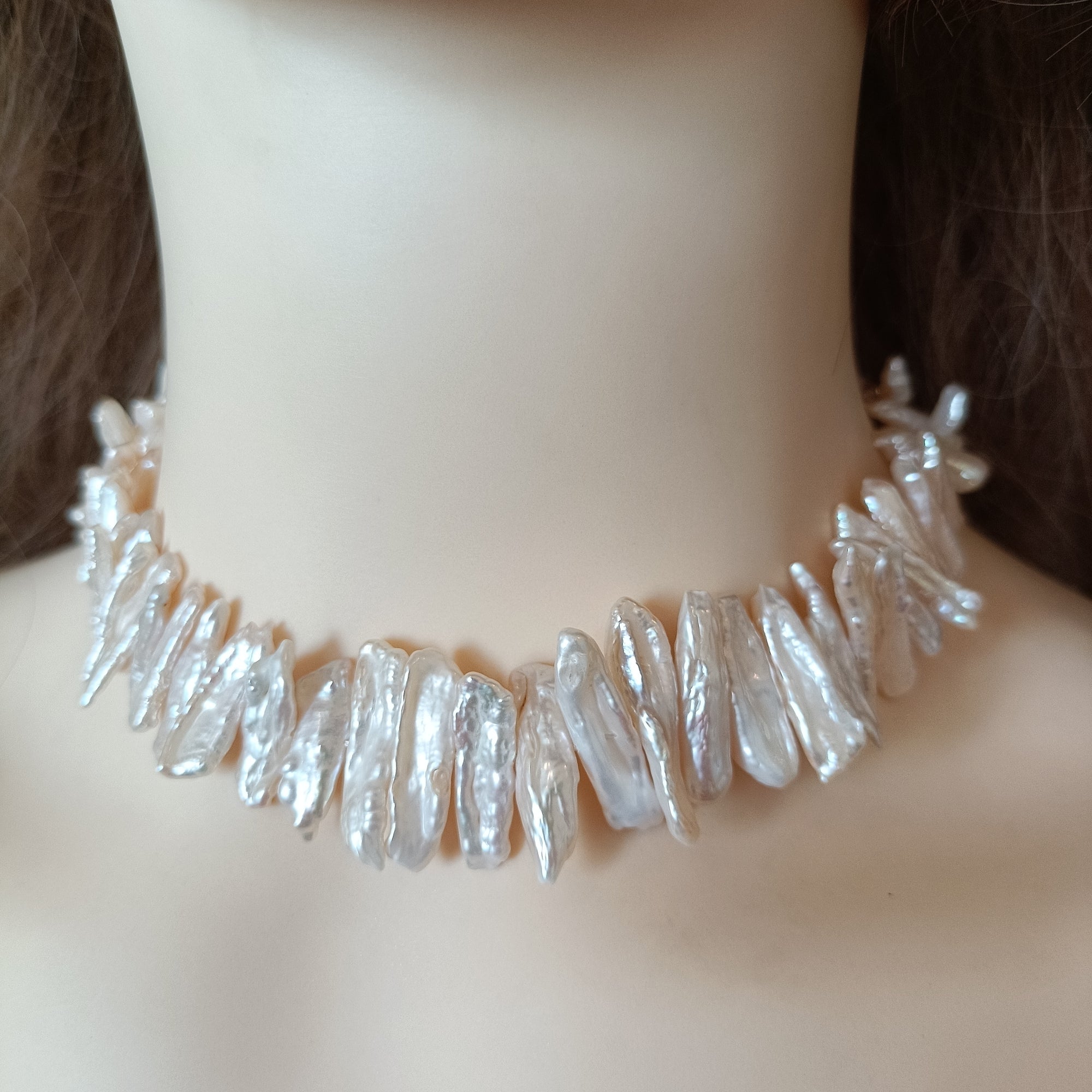 Biwa Baroque Pearl Necklace, Real Freshwater Pearls