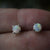 18k white gold round 5mm crystal opal earring studs-Vsabel Jewellery