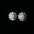 18k solid gold flower 4mm round genuine crystal opal earring studs-Vsabel Jewellery