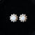 18k solid gold flower 4mm round genuine crystal opal earring studs-Vsabel Jewellery
