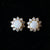 18k solid gold flower 4mm round genuine crystal opal earring studs-Vsabel Jewellery
