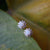 18k solid gold flower 4mm round genuine crystal opal earring studs-Vsabel Jewellery