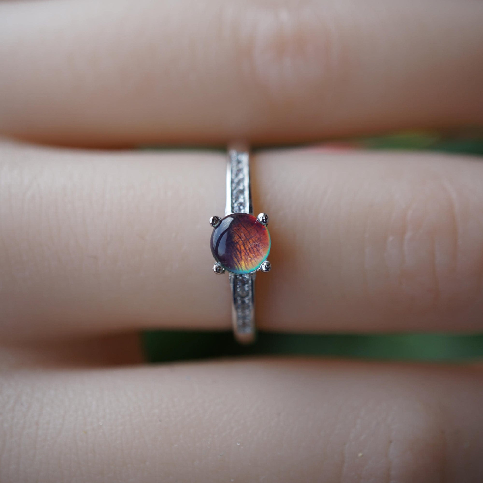 Aurora Australian Opal Ring, Elegant Handmade Jewelry