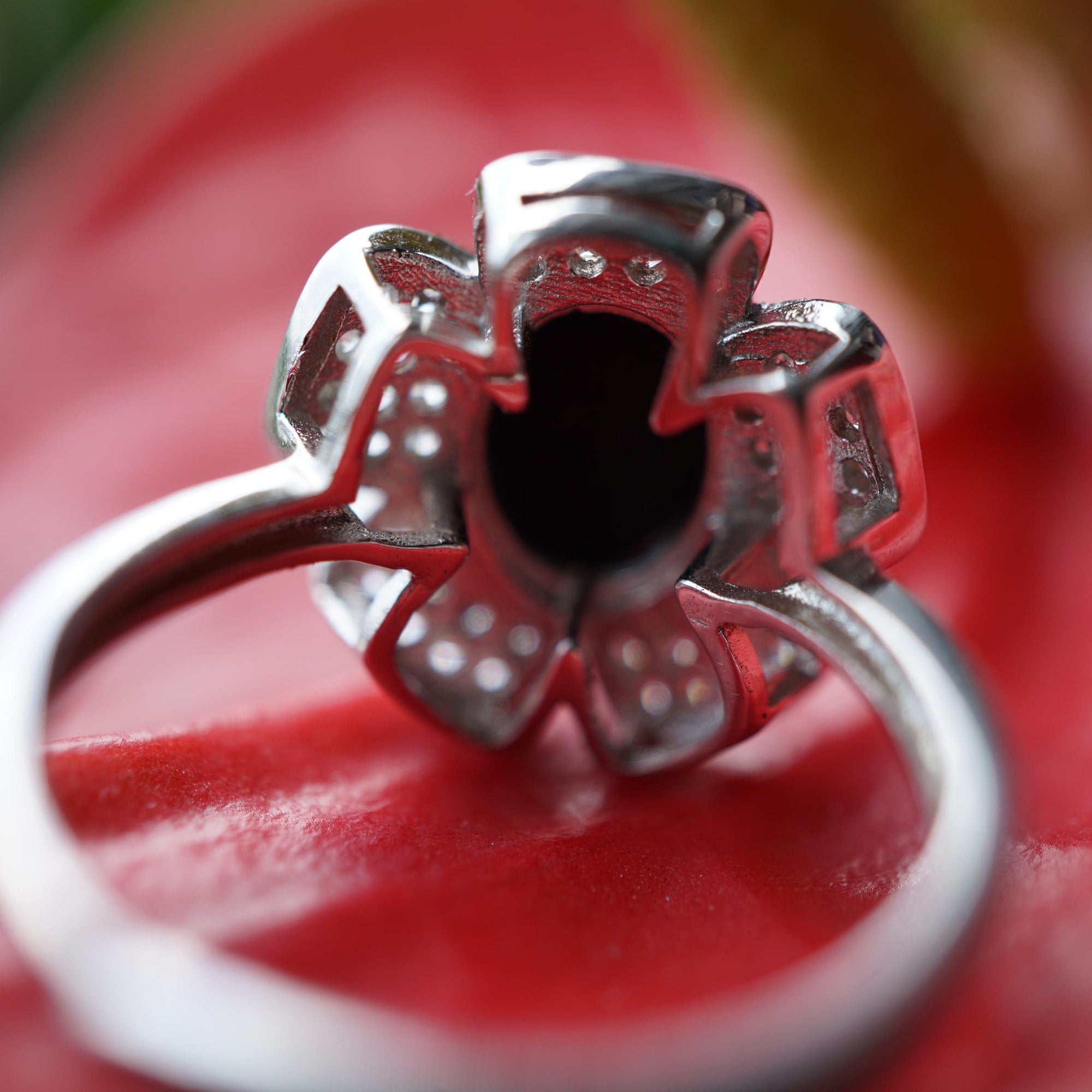 Natural australian opal ring flower style