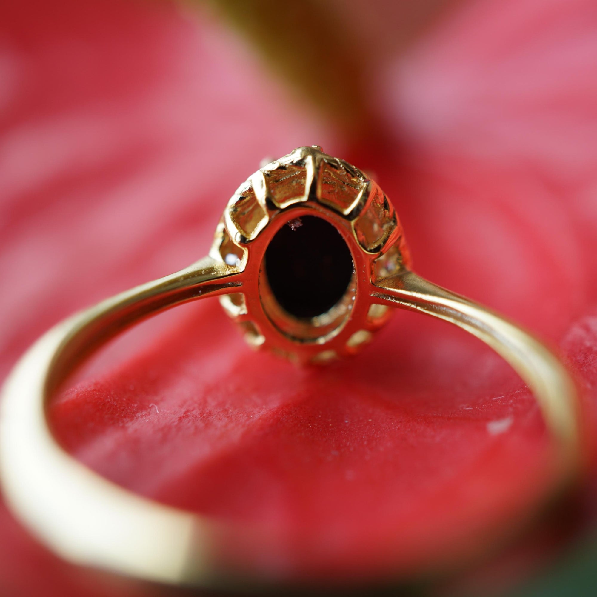 Halo Purple Australian Triplet Opal Ring