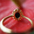 Halo Purple Australian Triplet Opal Ring