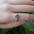 Purple australian triplet opal ring in 925 sterling silver