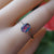 Purple australian triplet opal ring in 925 sterling silver