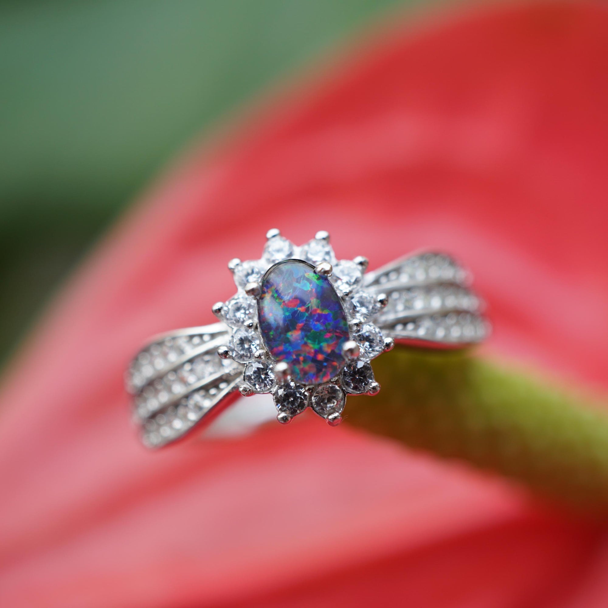 Beautiful Dainty Australian Opal Ring, Perfect Jewelry Gift