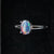 Purple australian triplet opal ring in 925 sterling silver