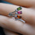 Triple Stone Tourmaline Ring, Dainty Gemstone Stacking Jewelry