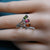 Triple Stone Tourmaline Ring, Dainty Gemstone Stacking Jewelry