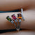 Triple Stone Tourmaline Ring, Dainty Gemstone Stacking Jewelry