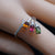 Triple Stone Tourmaline Ring, Dainty Gemstone Stacking Jewelry