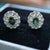 Blue Sapphire Halo Stud Earrings in Sterling Silver