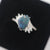 Green Australian Black Opal Ring In 925 Sterling Silver With Cubic Zirconias