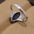 Purple Black Opal Ring In 925 Sterling Silver