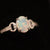 Classic Australian Black Opal Ring In 925 Sterling Silver With Cubic Zirconias