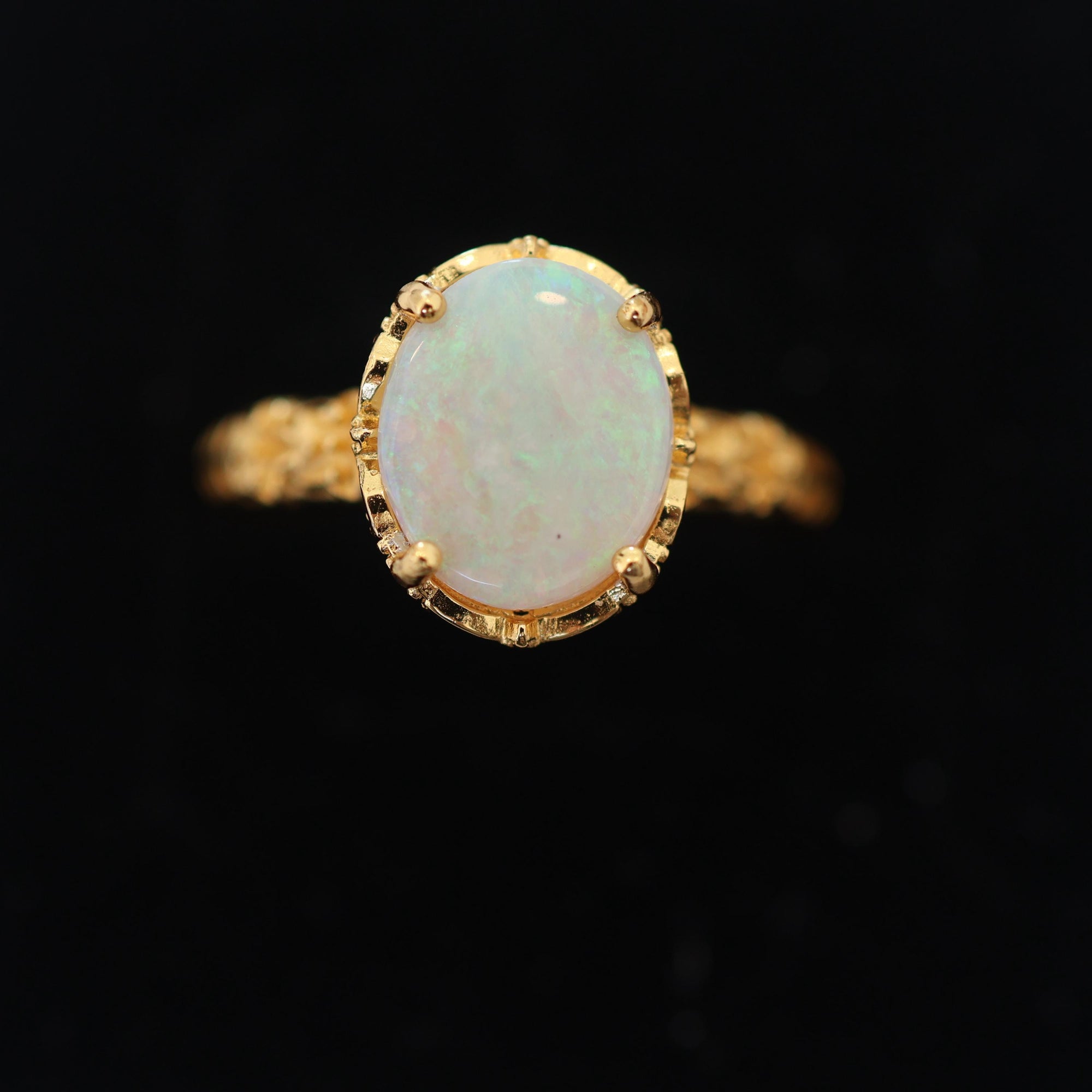 Green Australian Opal Ring
