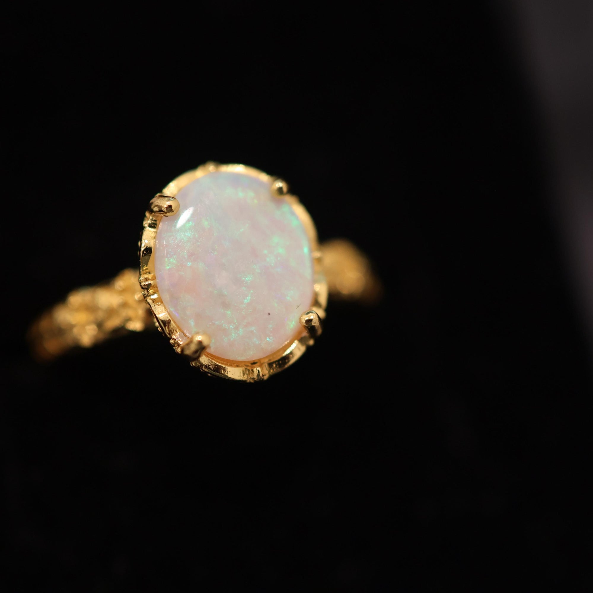 Green Australian Opal Ring