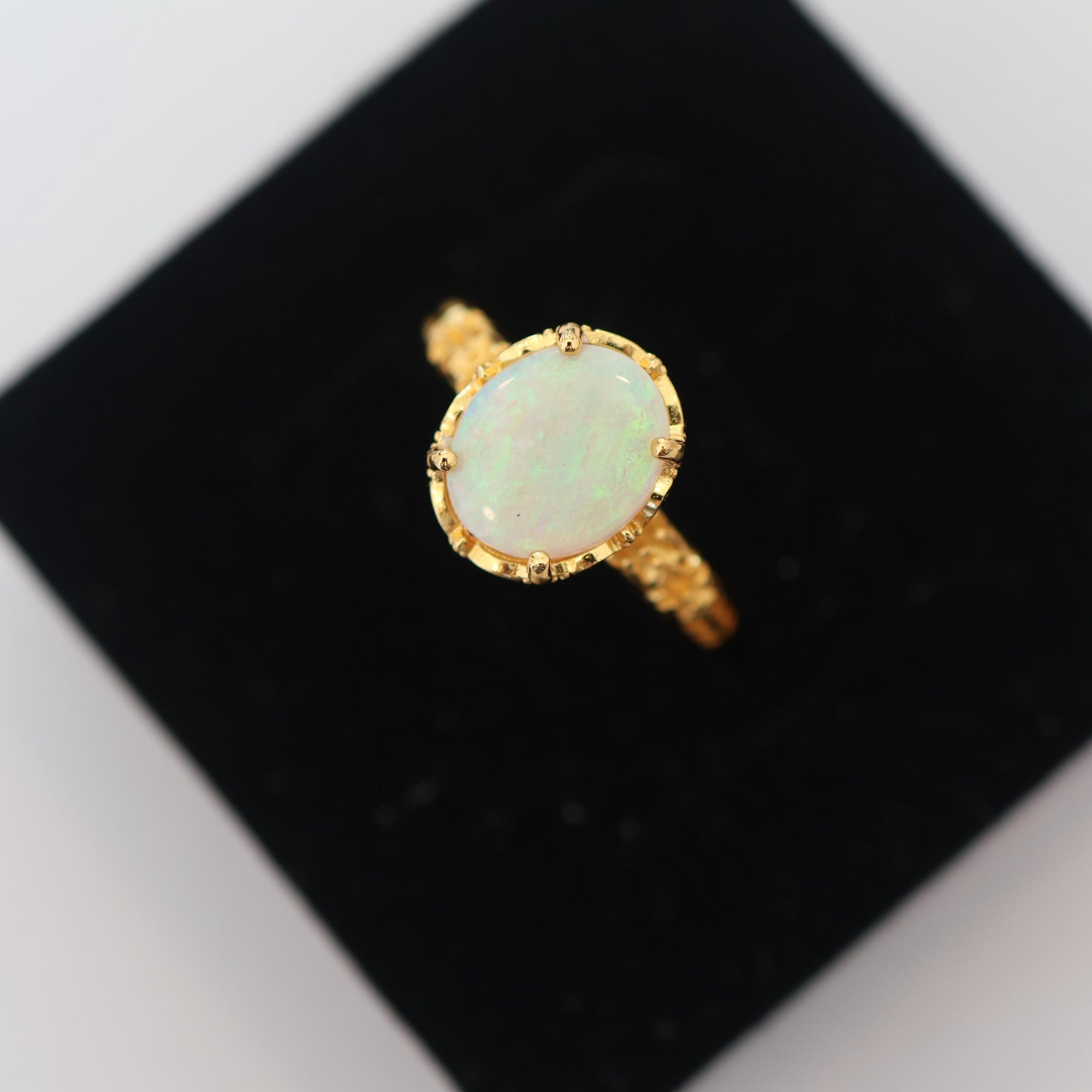 Green Australian Opal Ring