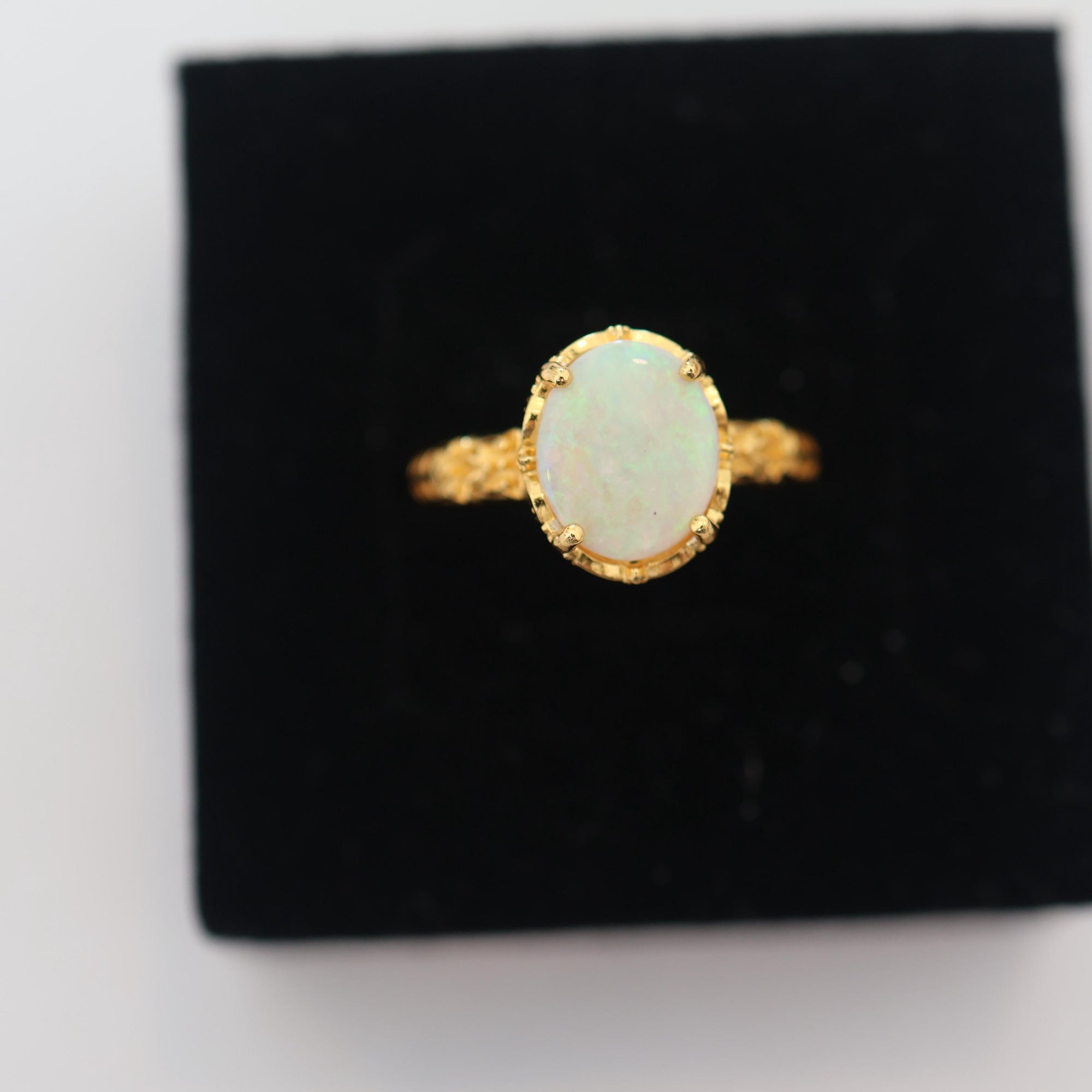 Green Australian Opal Ring