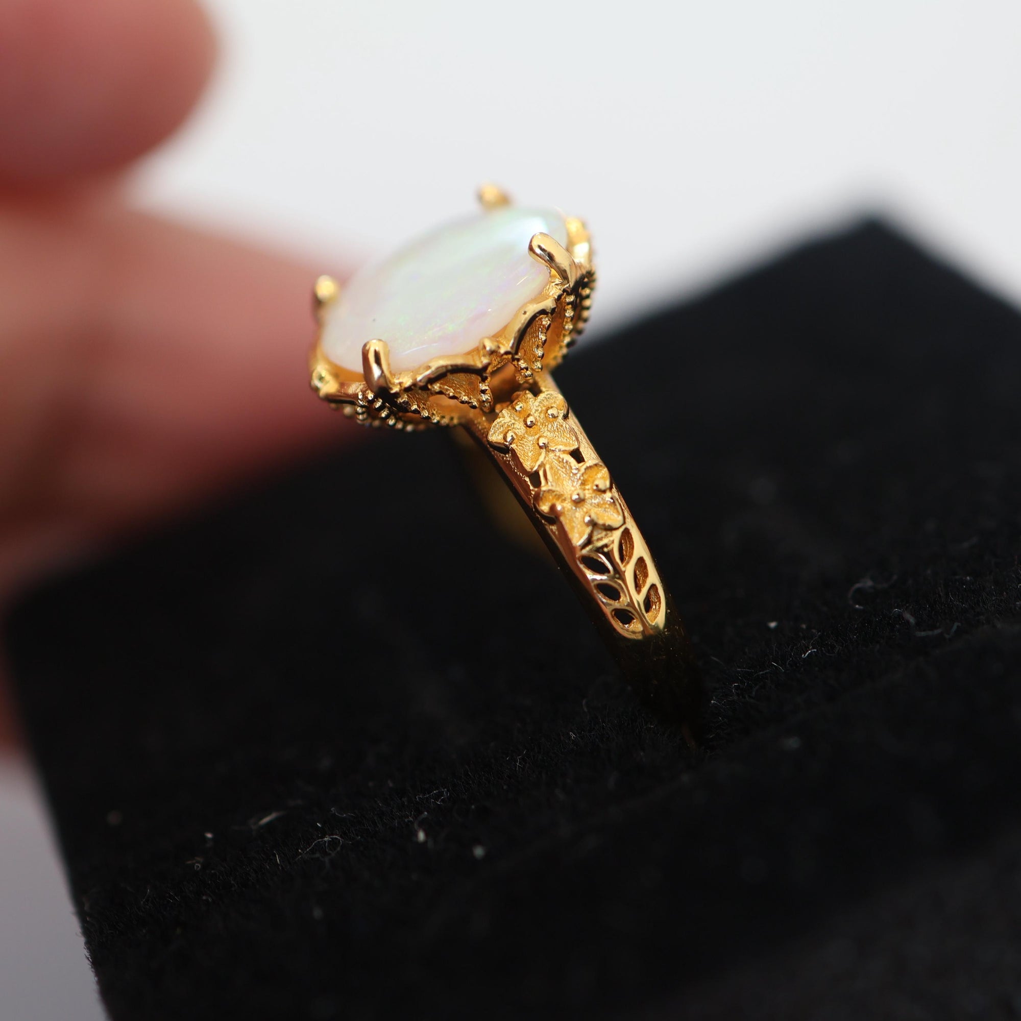 Green Australian Opal Ring