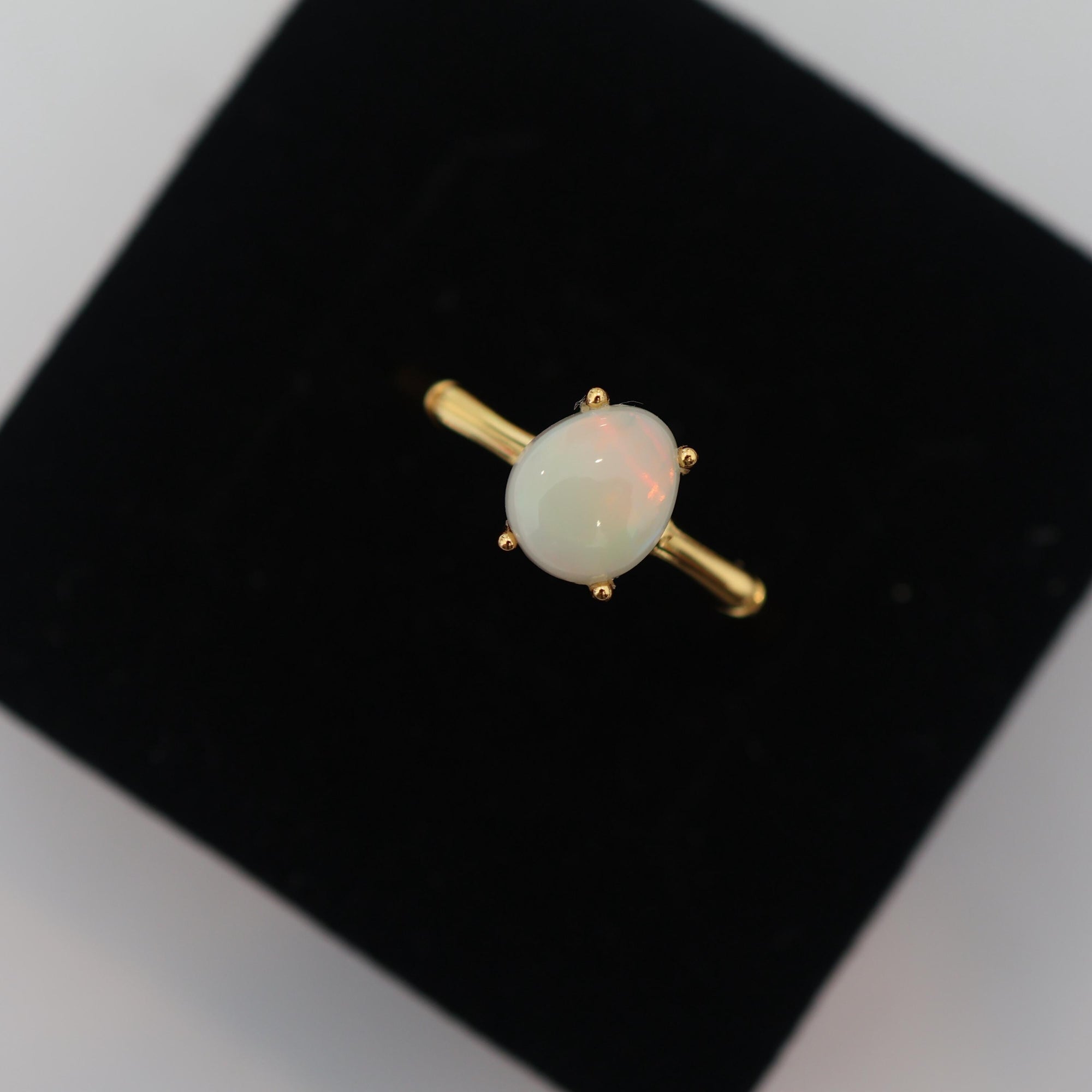 Red Aurora Australian Opal Ring
