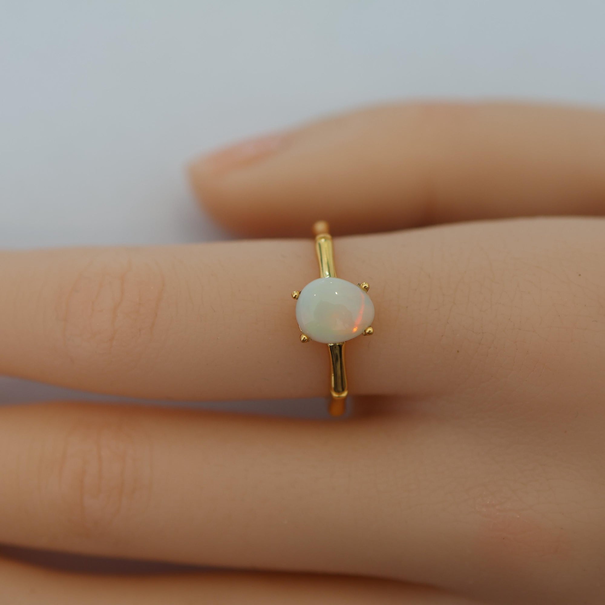 Red Aurora Australian Opal Ring