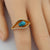 Blue Ocean Australian Black Opal Ring In 925 Sterling Silver With Cubic Zirconias