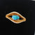 Blue Ocean Australian Black Opal Ring In 925 Sterling Silver With Cubic Zirconias