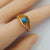 Blue Ocean Australian Black Opal Ring In 925 Sterling Silver With Cubic Zirconias