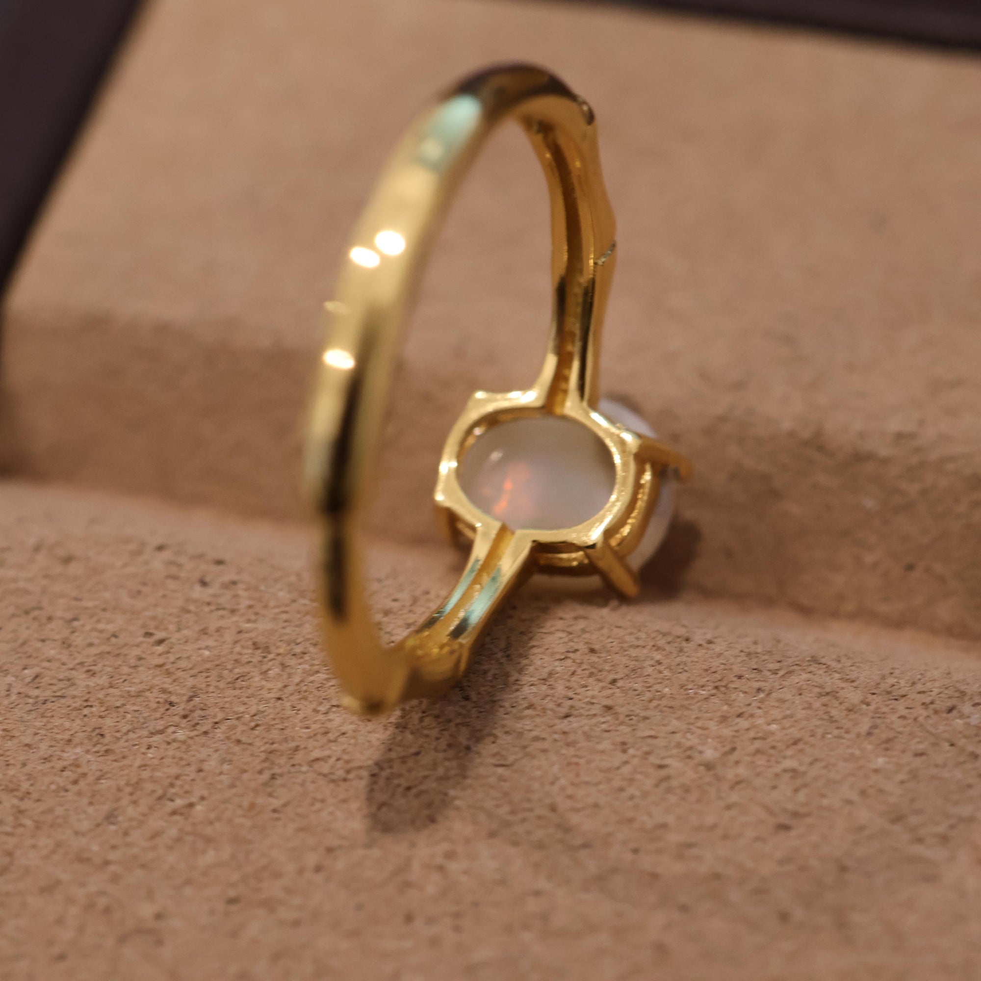 Red Aurora Australian Opal Ring