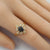 Rainbow River Australian Black Opal Ring 925 Sterling Silver With Cubic Zirconias