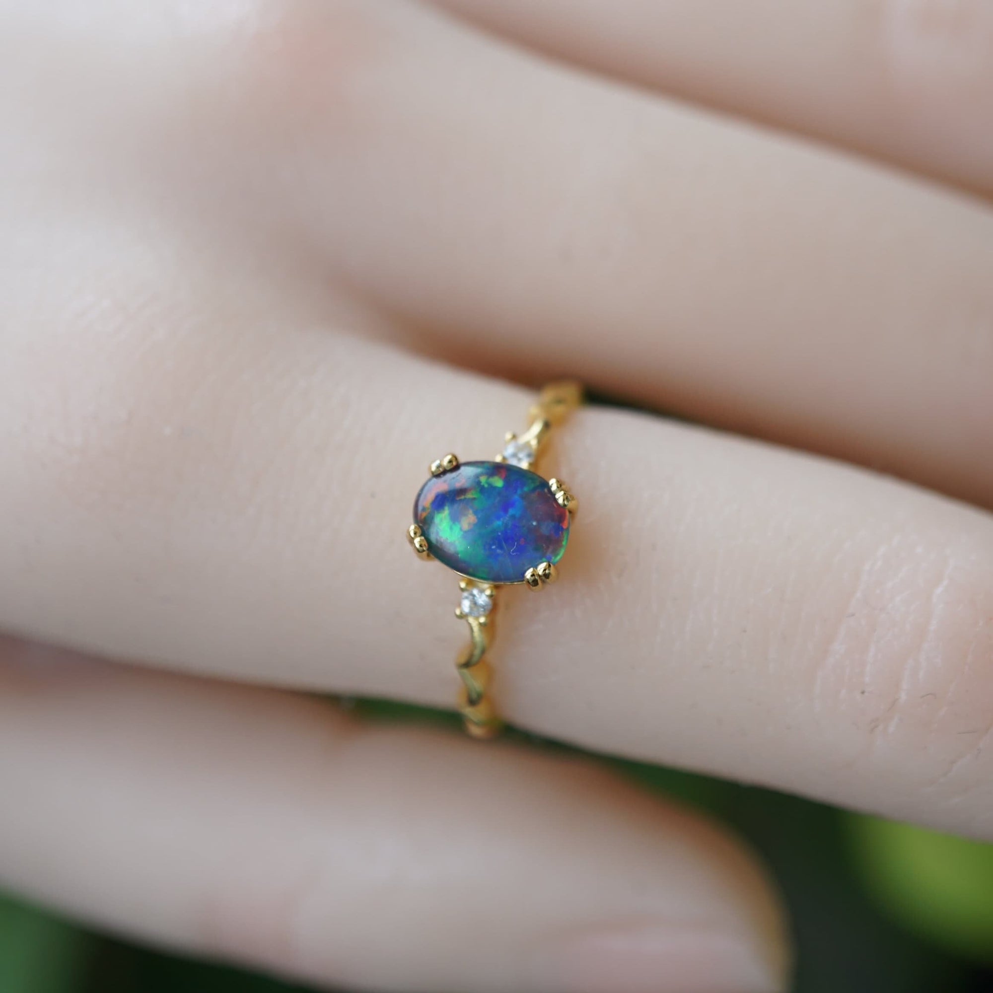 Galaxy australian triplet opal ring