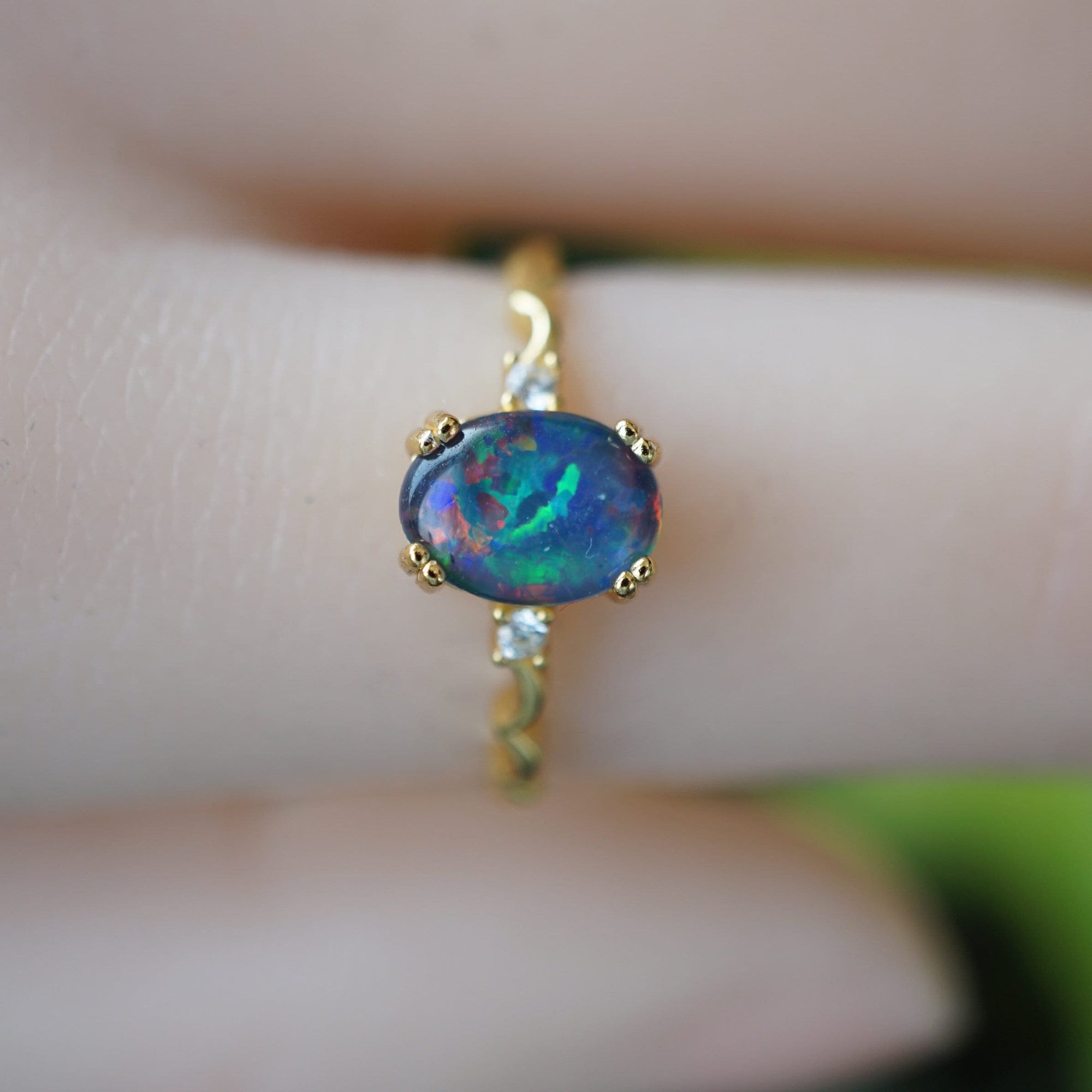 Galaxy australian triplet opal ring