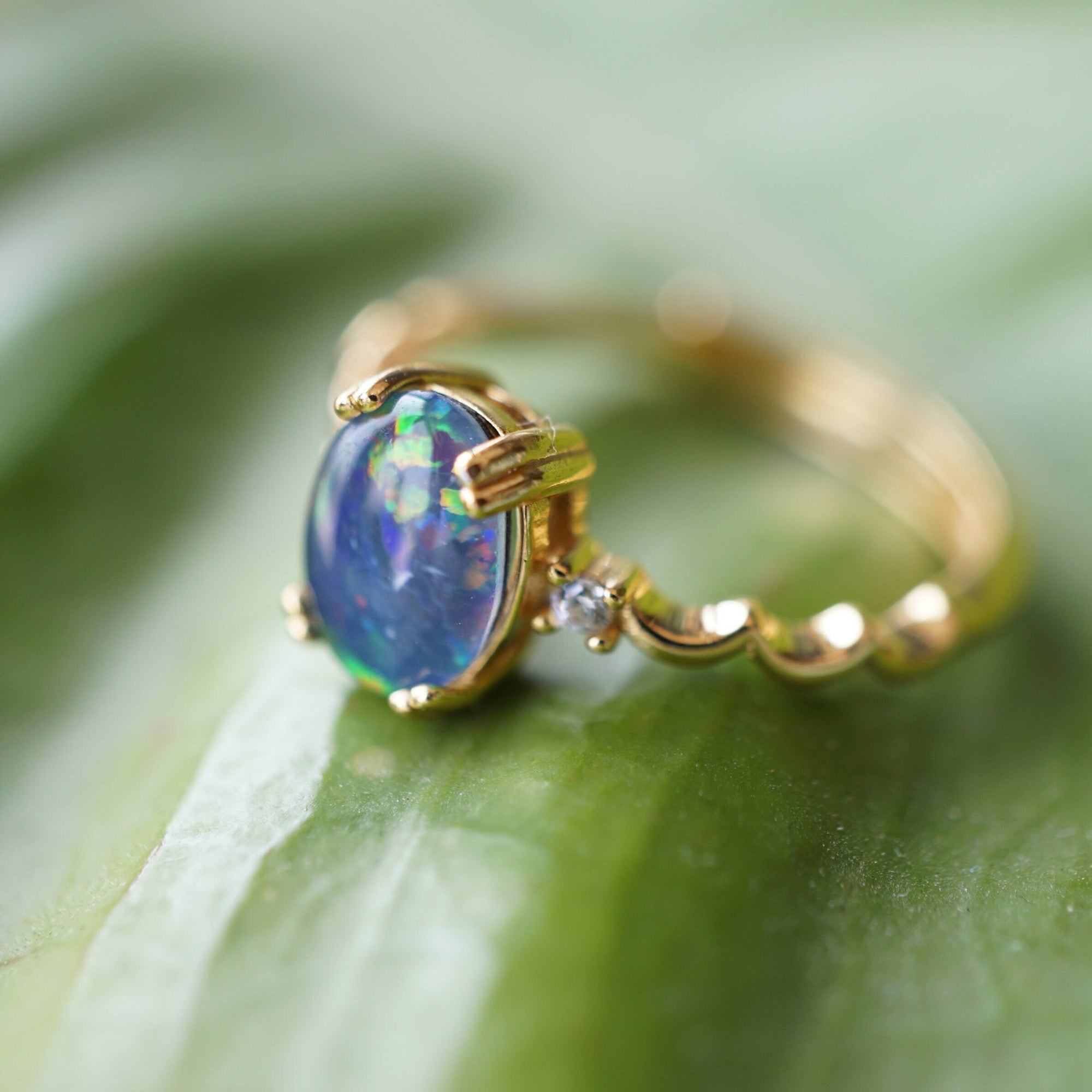 Galaxy australian triplet opal ring