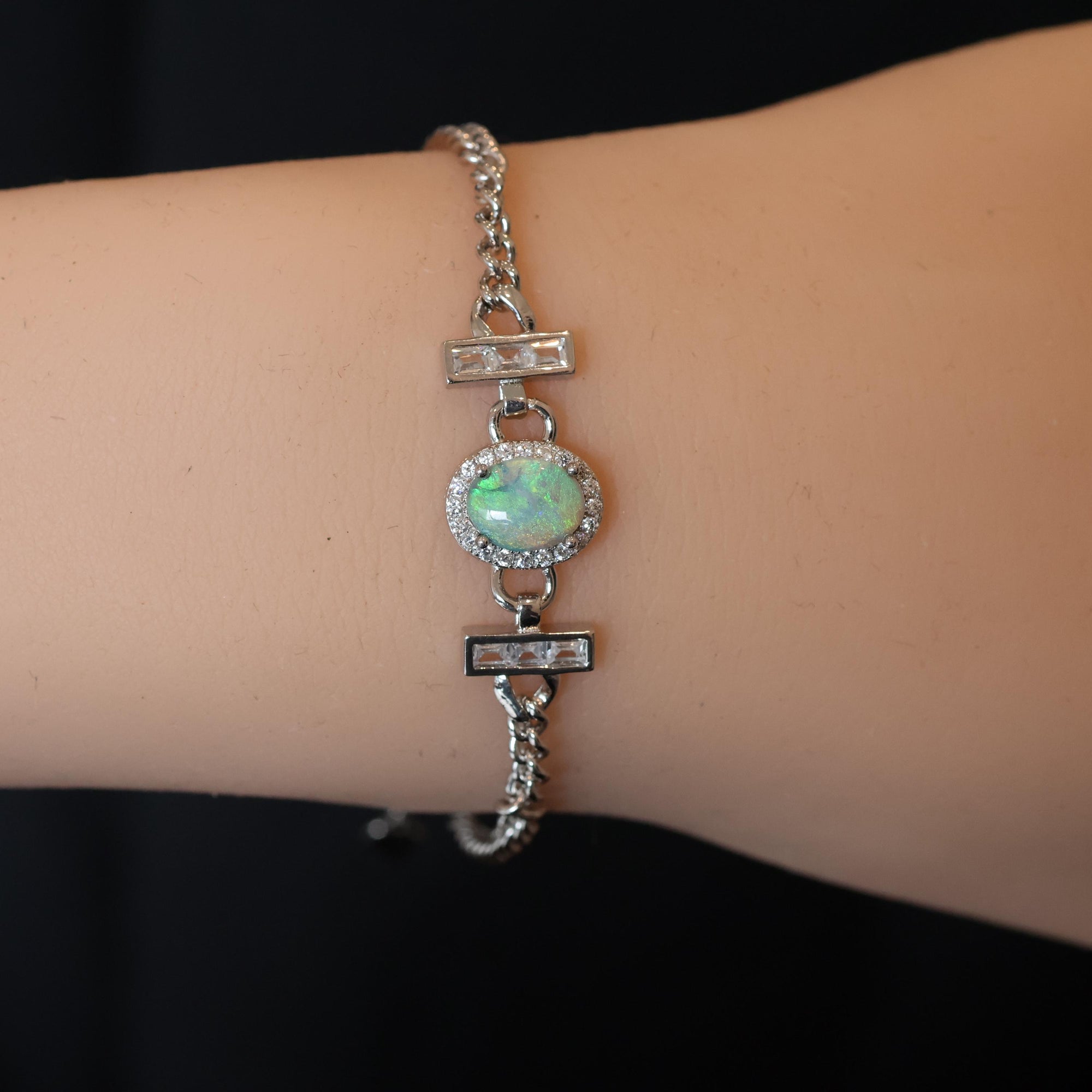 Green Ocean Australian Crystal Opal Bracelet