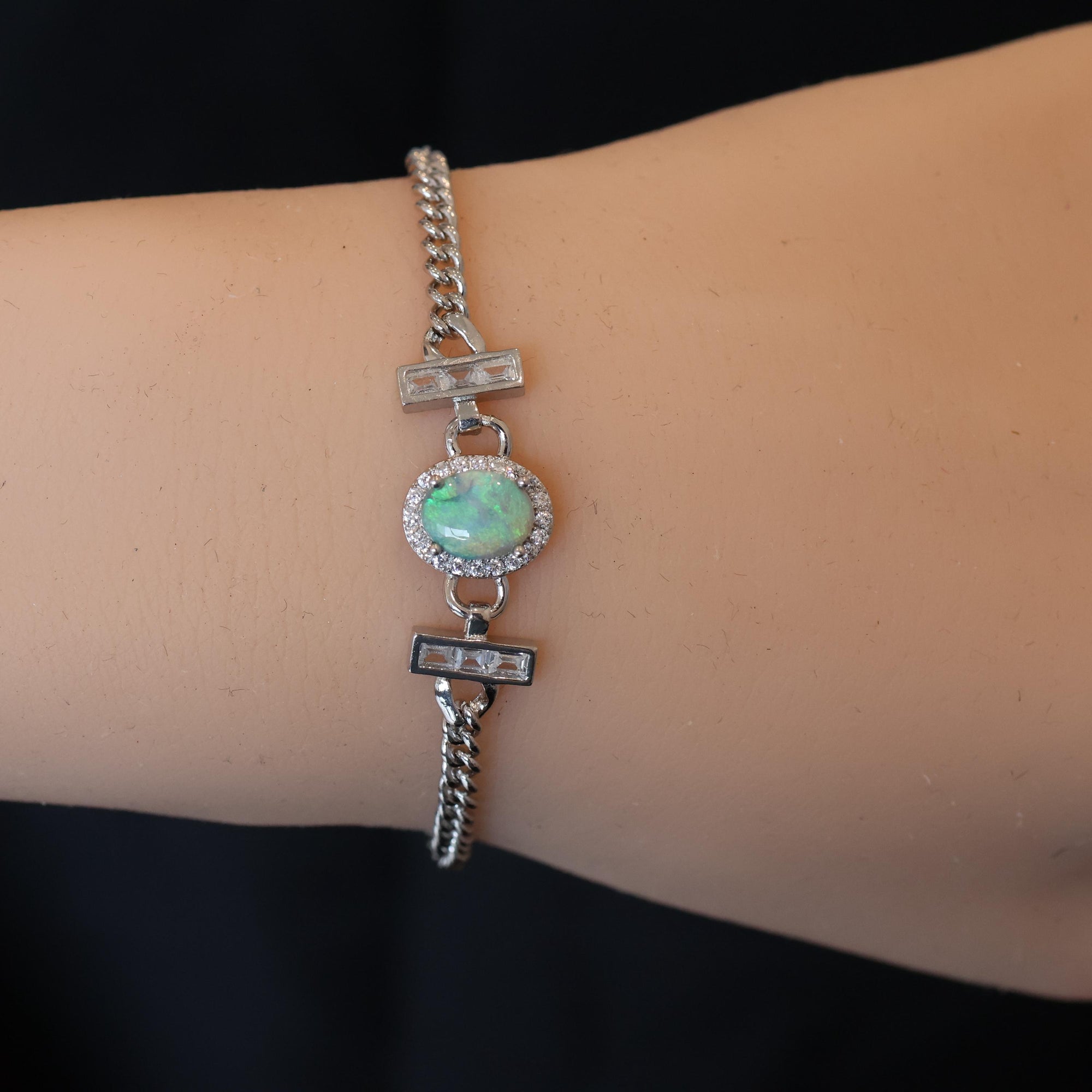 Green Ocean Australian Crystal Opal Bracelet