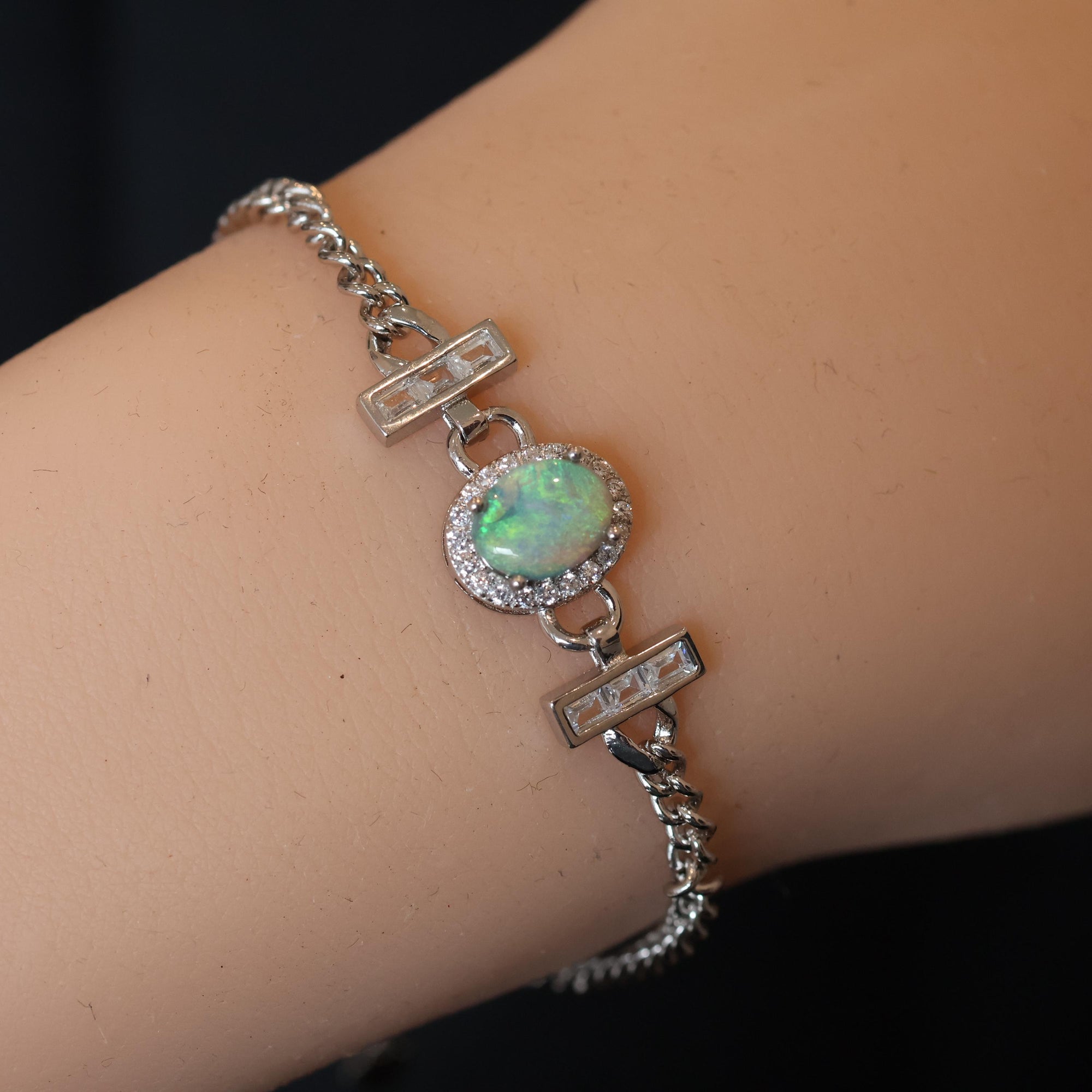 Green Ocean Australian Crystal Opal Bracelet